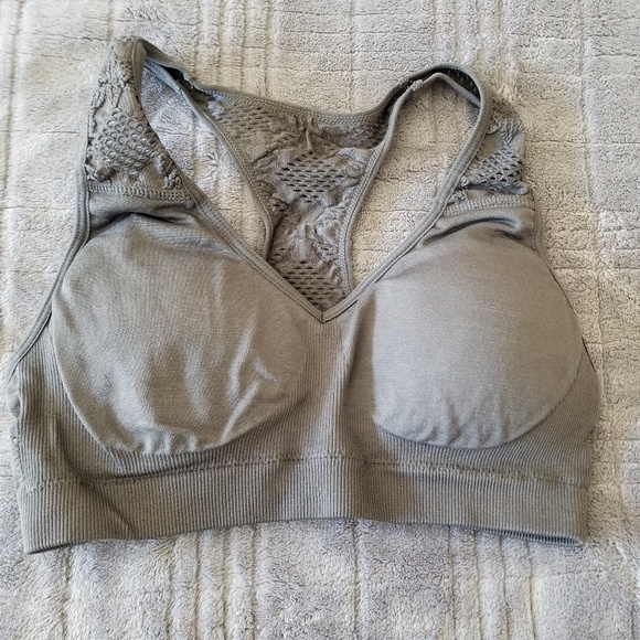 SO Other - Grey embroidered sports bra